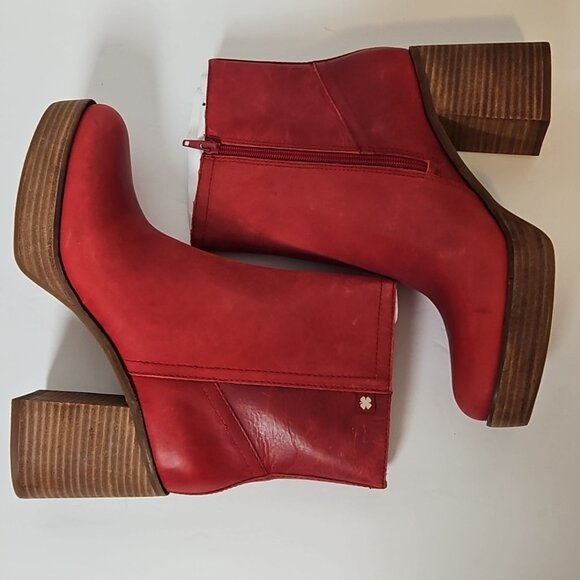 Lucky Brand Womens LK-Oxina Platform Boots 9.5 M Red Dahlia Hario Leather NWT - Picture 8 of 16